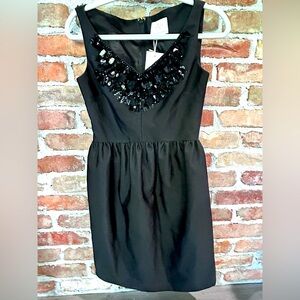 Kate ♠️ Spade New Elegant Black Sleeveless Dress with Embellished Neckline